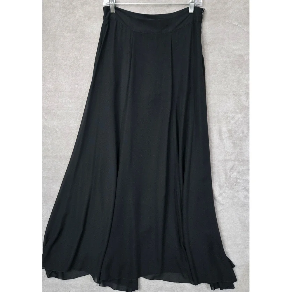 Forever 21 Skort Maxi Women M‎ Black Sheer Chiffon Overlay Built-in Shorts Flowy